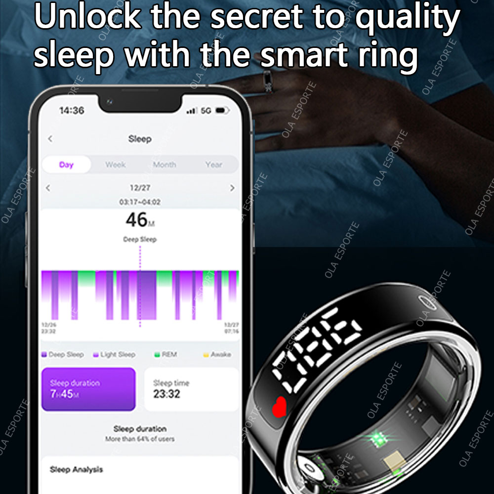 충전 케이스가 함께 제공되는 스마트 링, 심박수, 혈중 - Health Monitors 리뷰 및 가격